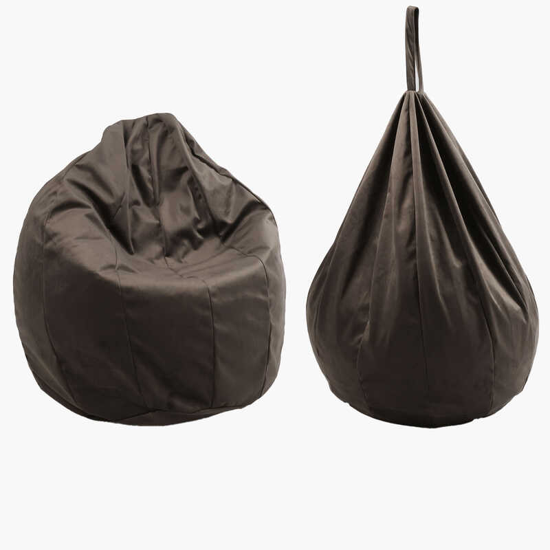 гр Крісло-мішок "Груша" 31794 колір коричневий (1) чохол — меблевий велюр, наповнювач — пінопластові кульки, внутрішній чохол,  в пакеті