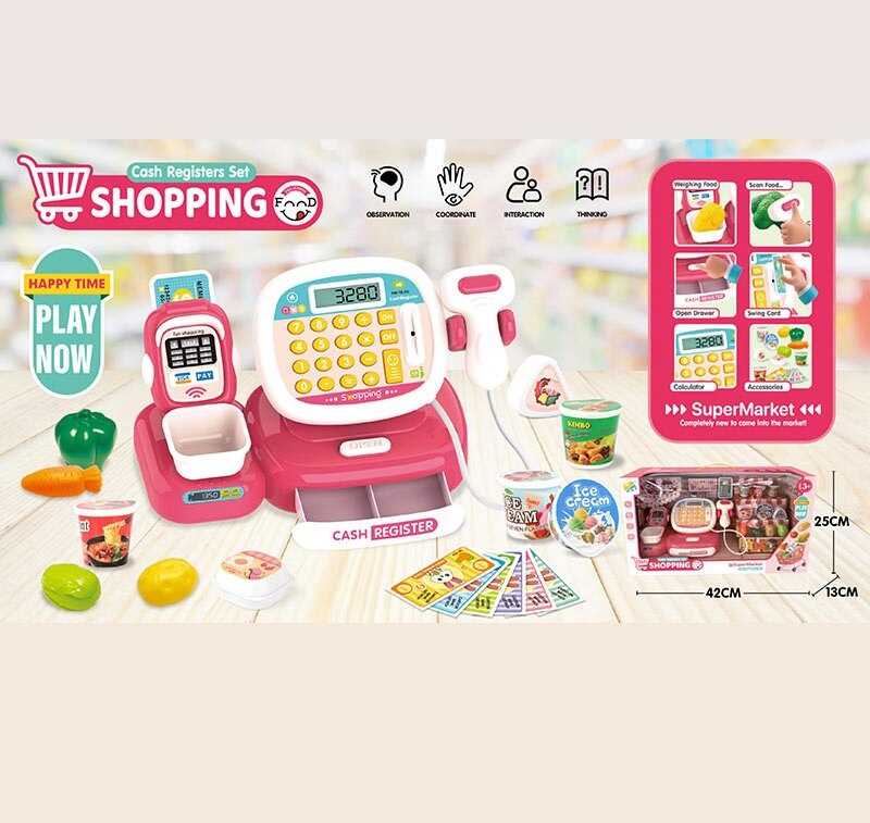 Касовий апарат C 668-39 (24/2) підсвічування, звук, калькулятор, ваги, термінал для оплати карткою, сканер, продукти, купюри, в коробці