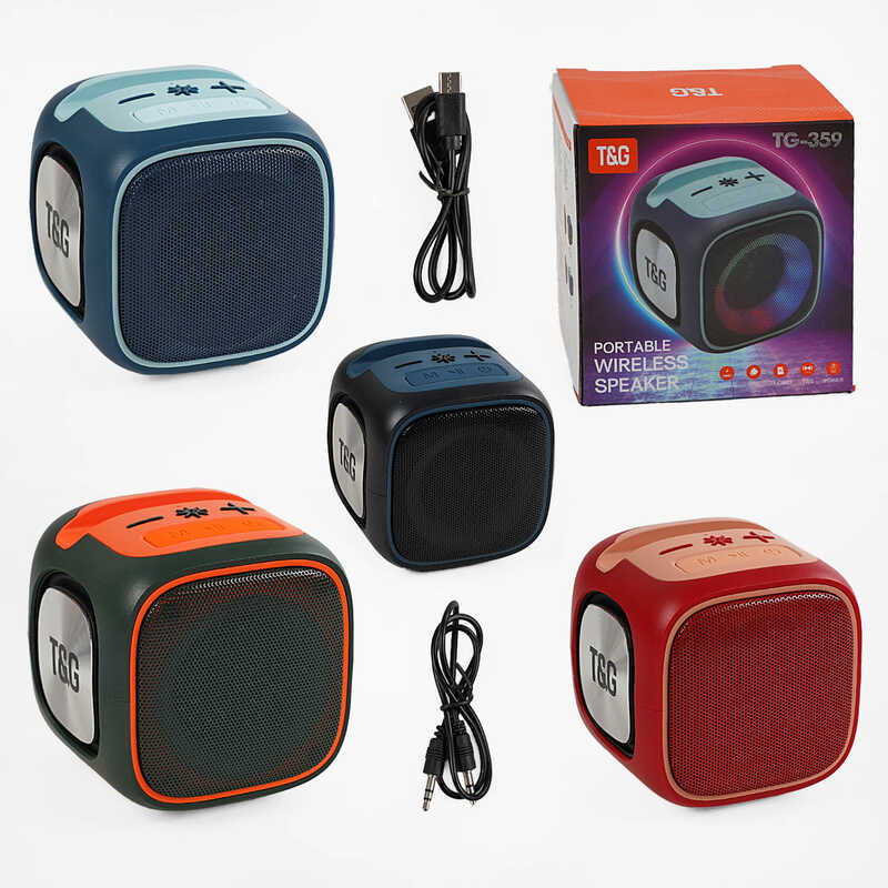Колонка C 67905 / TG 359 (50) bluetooth, від акумулятора, підсвічування, type C, TF-картка, usb-слот, AUX-роз’єм, в коробці, ВИДАЄТЬСЯ ТІЛЬКИ МІКС ВИДІВ