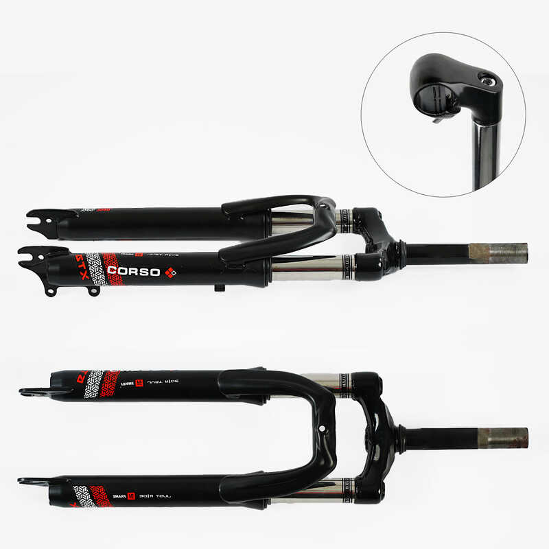 Вилка велосипедна амортизаційна 24'' SK-24619 (1) (10) матеріал сталь, 38мм, під регульваний винос керма, без перемикача