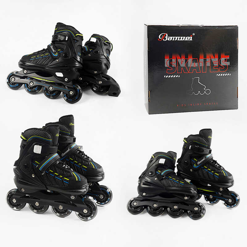 Ролики 5844-01 M розмір 35-38 (6) колеса PU, d – 7 см, устілка 20-23 см, алюмінієва рама, підсвічування коліс, підшипник ABEC-7, в коробці