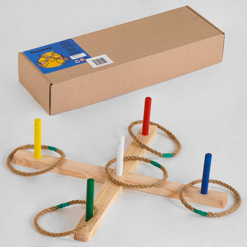 гр Кільцекид дерев'яний розбірний К-011 (1) "Ігруша", 5 джгутиків, в коробці