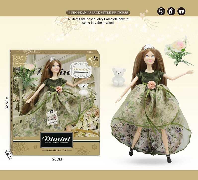 Лялька DMN 06 A (48/2), висота 30 см, зйомне взуття, аксесуар, улюбленець, в коробці