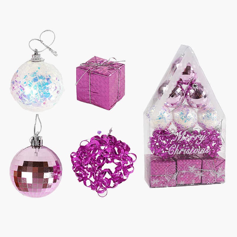 Новорічні прикраси C 67387 (96) 12 штук, кульки, подарунки, D=5 см, у слюді