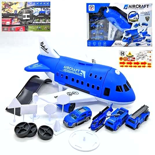 Літак-парковка 8826 A / 2133 , СИНІЙ , музичний чіп, мелодії, наліпки, в коробці , 164772