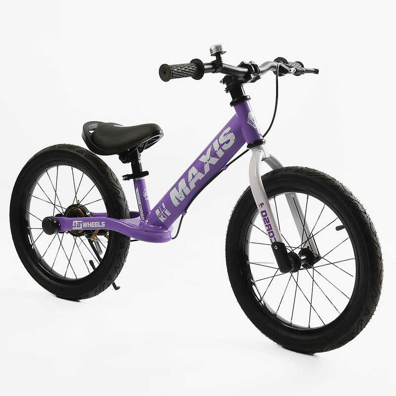 Велобіг "CORSO MAXIS" MX-30694 (1) сталева рама, ручне заднє гальмо, колеса надувні резинові 16’’, підніжка, дзвоник