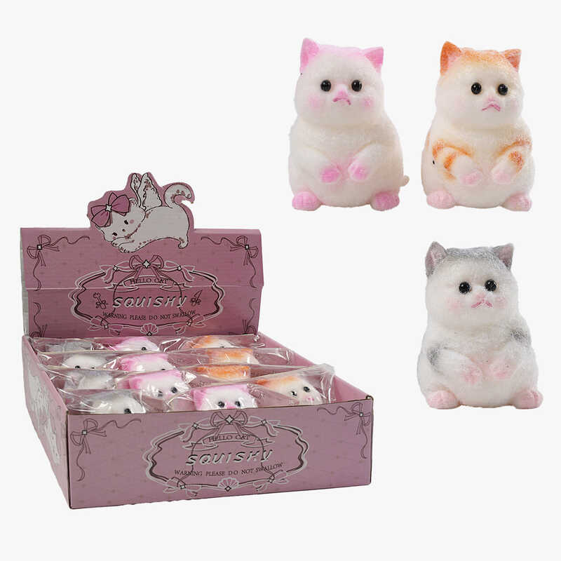 Гра антистрес C 72498 (24) ЦІНА ЗА 12 ШТУК В БЛОЦІ, "Кошеня", висота 9 см, в коробці