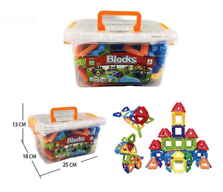 Конструктор 9908 A (48/2) елементи зі “щіточками”, геометричні фігури, зміна куту нахилу, в боксі