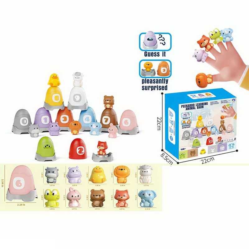 Логічна гра A 8996 (24) 2в1, пальчиковий театр, 10 тваринок, 10 будиночків, в коробці