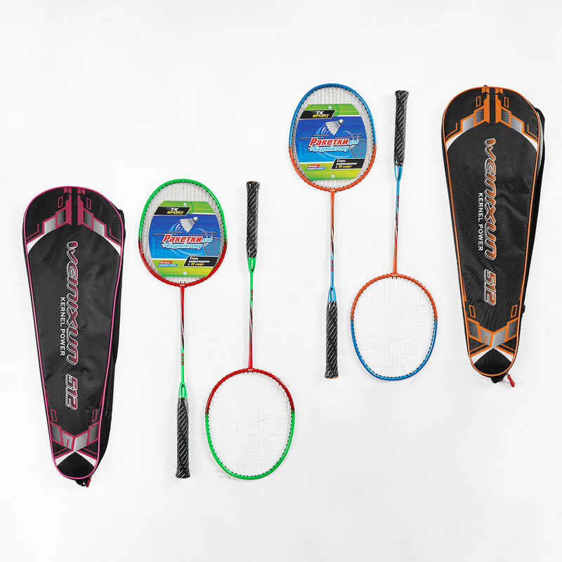 Бадмінтон C 70212 (30) "TK Sport", 2 кольори, 2 ракетки, металевий каркас, в чохлі