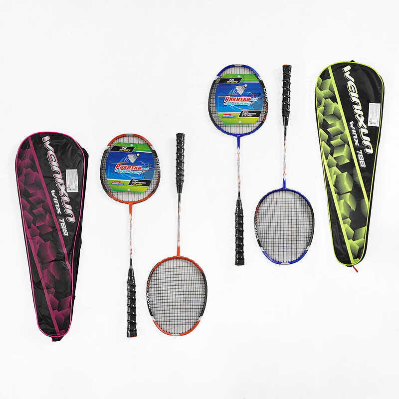 Бадмінтон C 70214 (30) "TK Sport", 2 кольори, 2 ракетки, металевий каркас, в чохлі