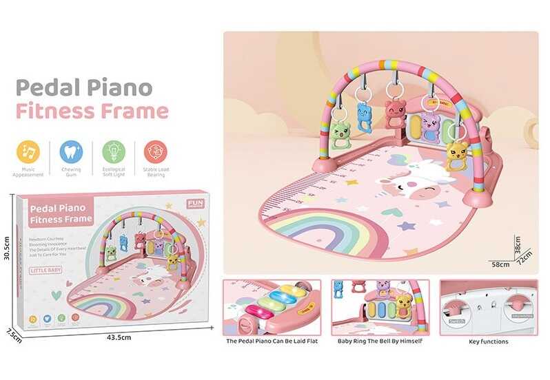 Килимок 8802 (24) звук, мелодії, підсвічування, піаніно, брязкальця, ростомір, в коробці