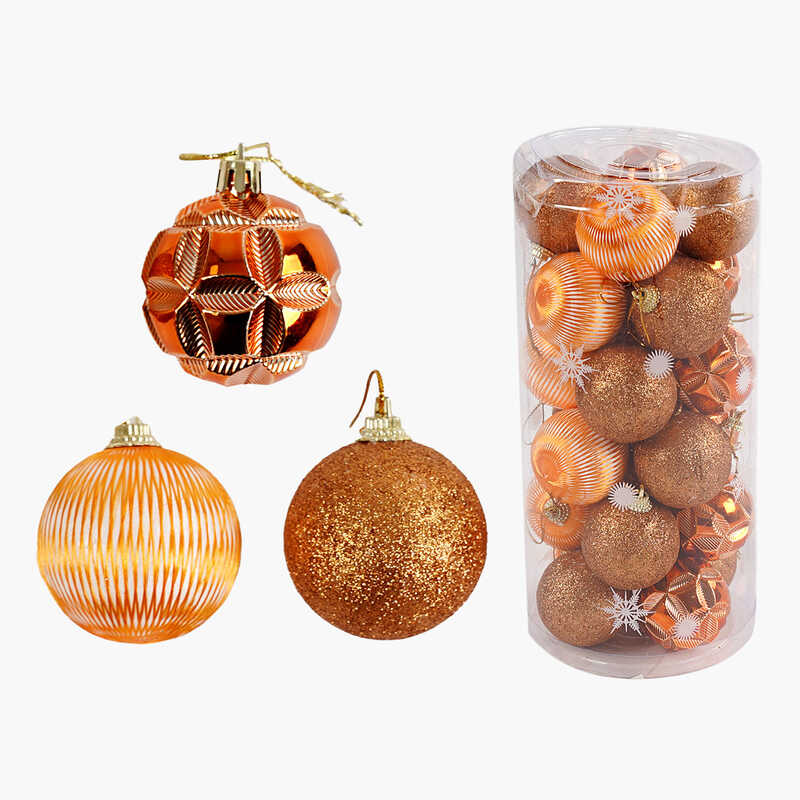 Новорічні прикраси C 67422 (48) 24 штуки, кульки, D = 4.5 см, в слюді