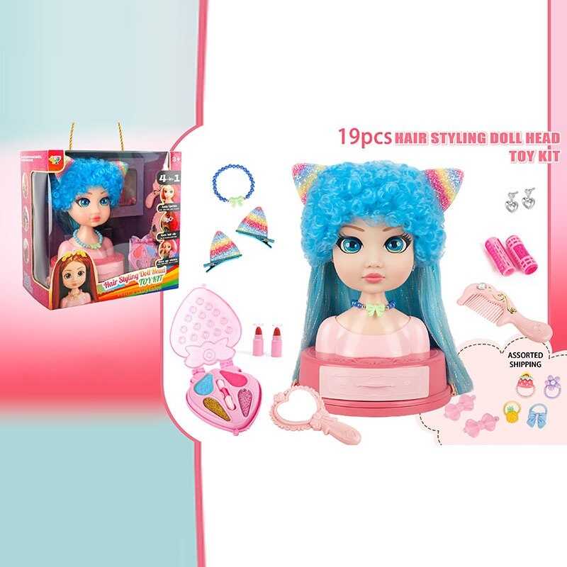 Манекен для зачісок SR 011 (18/2) косметика, перукарські інструменти, заколки, резинки, в коробці