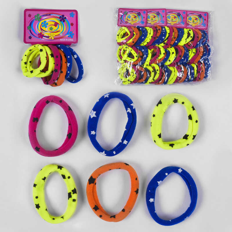 Резинки для волосся С 34248 (200) 72 штуки в упаковці. ЦІНА ЗА УПАКОВКУ