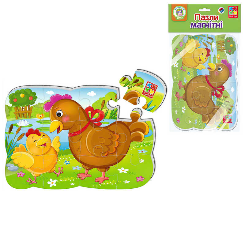 гр Пазли на магніті А5 "Курочка та курча" - VT3205-78 (50) "Vladi Toys"