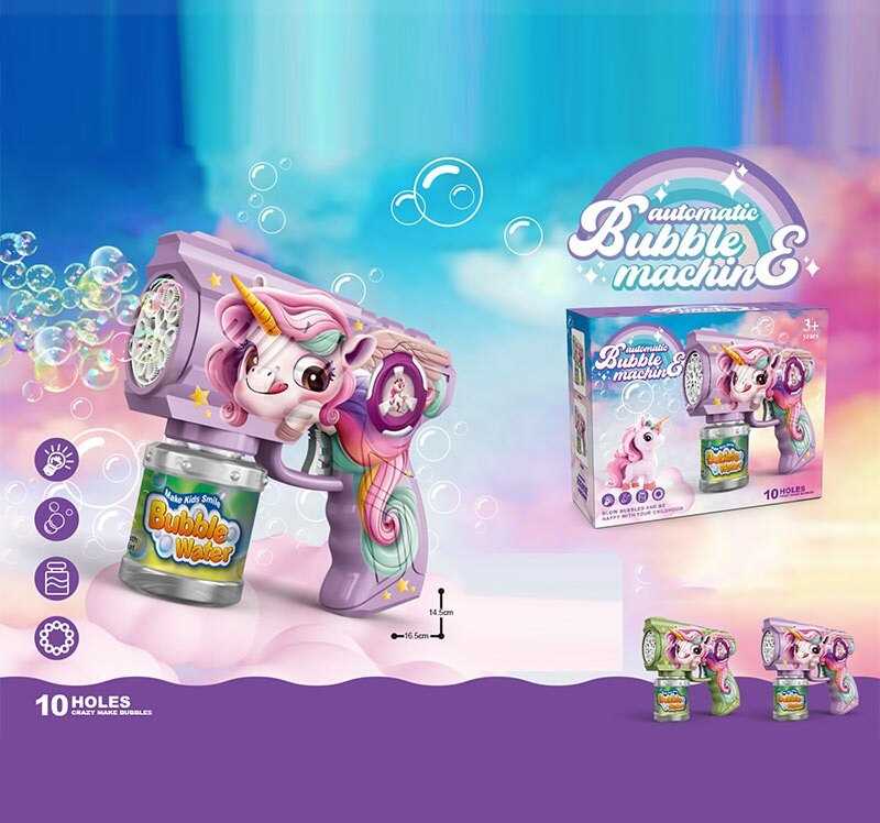 Пістолет з мильними бульбашками 8899-43 E (72) підсвічування, 10 отворів, автоматичний, пляшечка з мильним розчином, в коробці