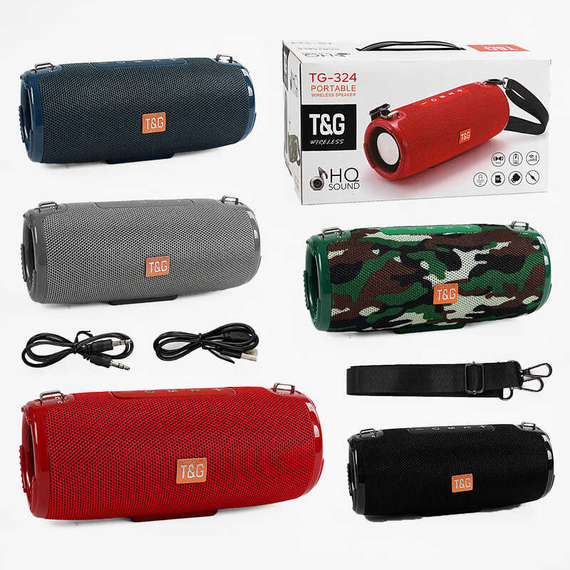 Колонка C 67912 / TG 324 (24) bluetooth, підсвічування, від акумулятора, micro USB, TF-картка, usb-слот, AUX-дріт, в коробці, ВИДАЄТЬСЯ ТІЛЬКИ МІКС ВИДІВ