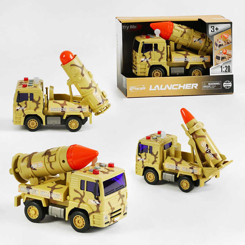 Машина військова WY 441 ABC (36) 3 види, масштаб 1:20, звуки,підсвічування, інерція, рухомі елементи, в коробці, ВИДАЄТЬСЯ ТІЛЬКИ МІКС ВИДІВ