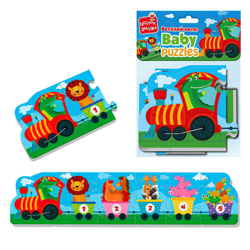 гр М’які бебі пазли "Веселий потяг" VT1106-95 (50) "Vladi Toys"