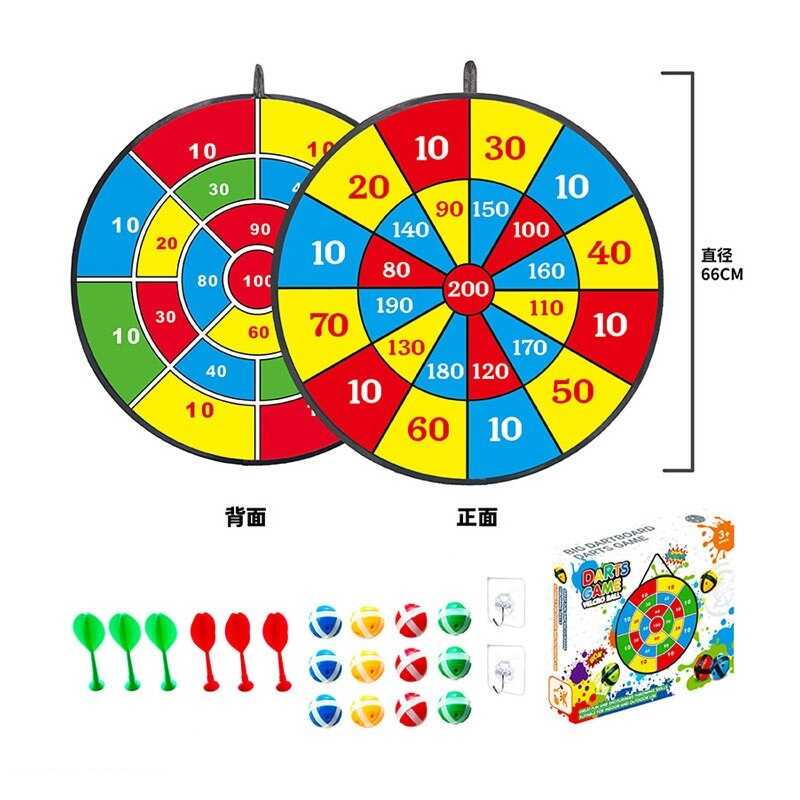 Дартс 66399 B-4 (36) двостороння мішень 66х66см, кульки та дротики на липучках, гачки, в коробці