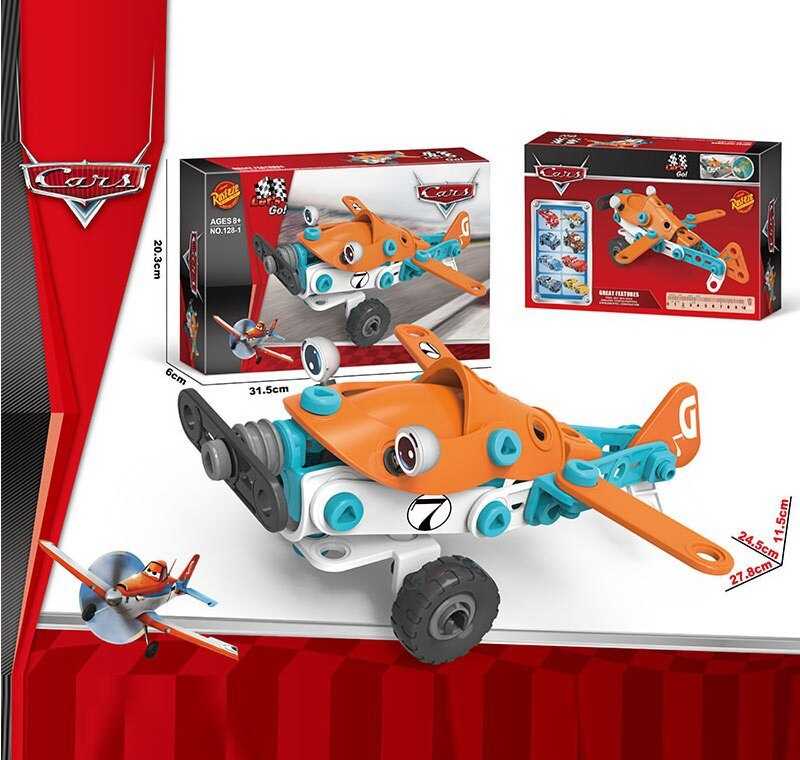 Конструктор 128-1 (60/2) “Літак”, інструменти, гумові шини, в коробці