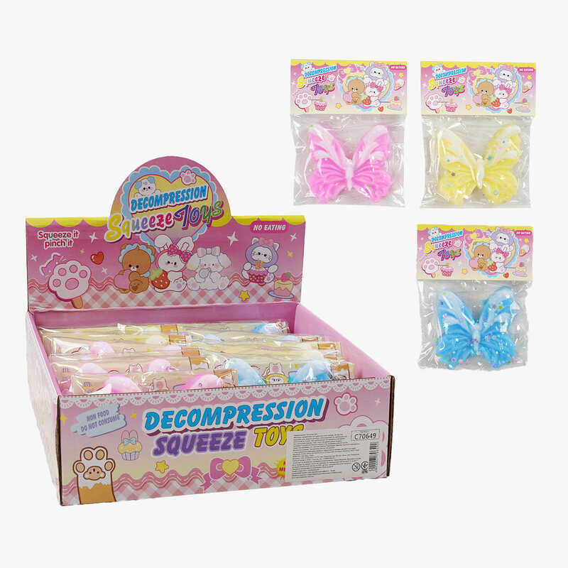 Гра антистрес C 70649 (32) ЦІНА ЗА 12 ШТУК В БЛОЦІ, “Метелик”, блискітки, в коробці