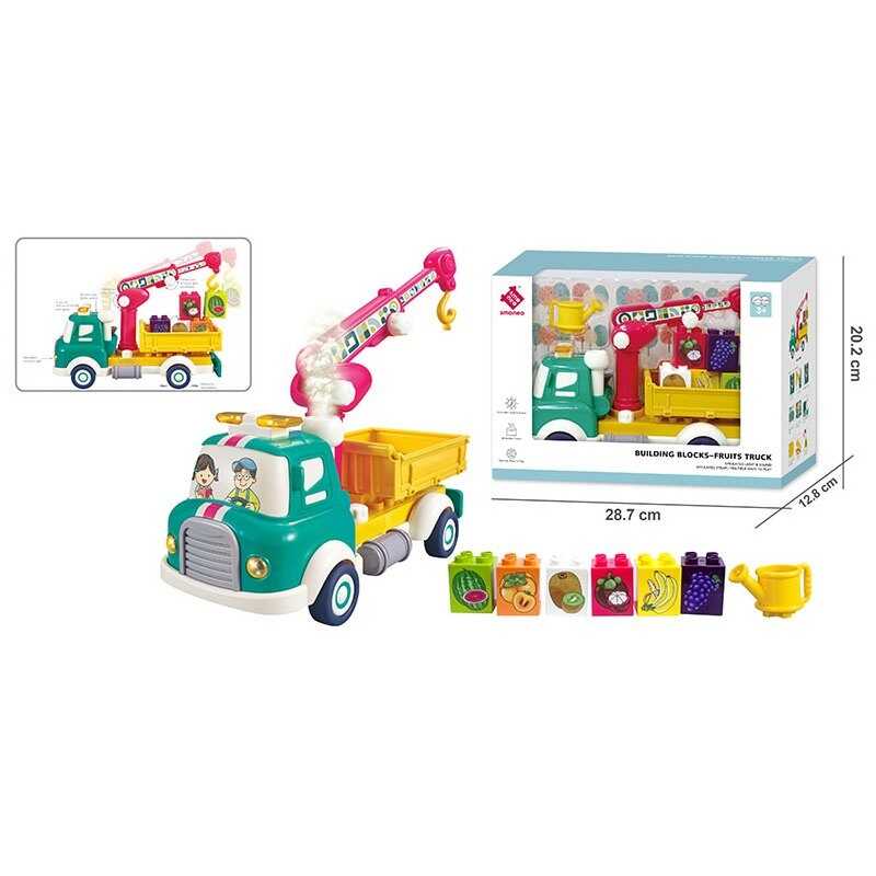 Спецтехніка A 88024 (18) інерція, підсвічування, звуки, парогенерація, рухомі елементи, конструктор, на батарейках, в коробці