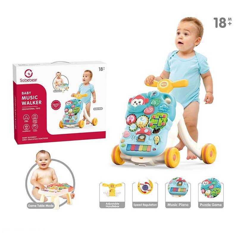 Каталка YL 623 Штрих=50142 (12) пісні англійською, звуки, мелодії, піаніно, пальчикові ігри, сортер, в коробці