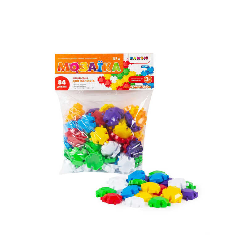 гр Мозаїка різнокольорова №4 069/4 (84шт) (13) "BAMSIC", 84 елемента, в пакеті