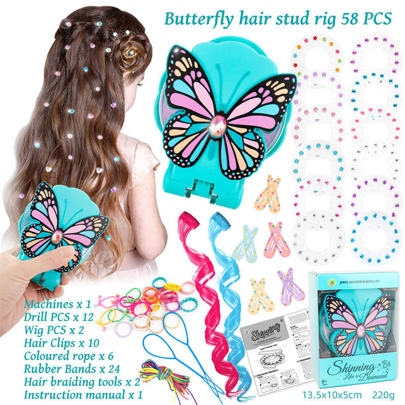 Набір прикрас SP 39-2 A (100) інструмент для створення зачісок, стрази, резинки, 2 пасма, заколки, в коробці