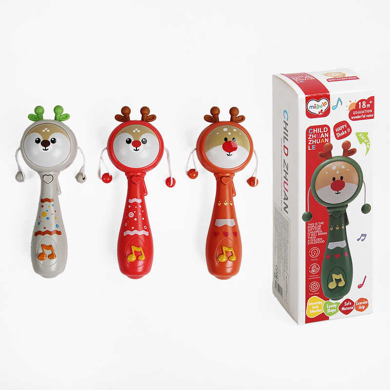 Брязкальце 368-21 A /368-21B/368-21C (240) 3 види, мелодії, звуки сміху, підсвічування, ВИДАЄТЬСЯ ТІЛЬКИ МІКС ВИДІВ, в коробці