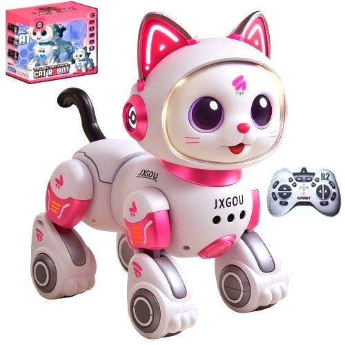 Робо-Кошеня на радіокеруванні 788 A-5  , акум. 3,7 V, пульт 2,4 Ghz, музика, підсвічування, звуки, USB-кабель, сенсорний датчик, історії англійською мовою, танцює, виконує команди, регулювання гучності, ходить, у коробці