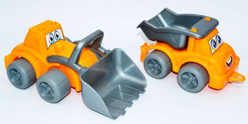 гр Набір машин "Будмайданчік" 0977 (8) "Technok Toys", 2 шт, самоскид, трактор, в сітці