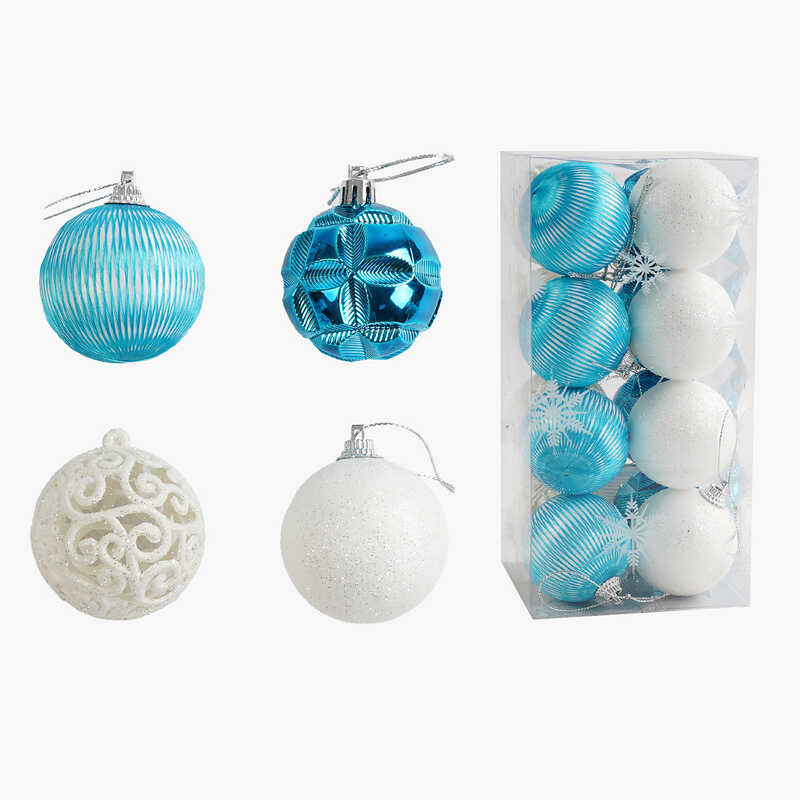 Новорічні прикраси C 67434 (105) 16 штук, кульки, D = 5 см, в слюді