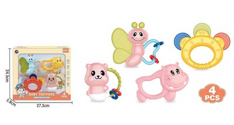 Набір брязкалець BM 5600-2 (96/2) 4 штуки, прорізувач, в коробці