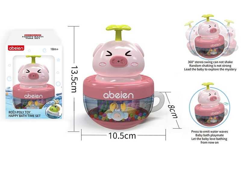 Гра для ванни 52053 (60) “Поросятко”, брязкальце, бризкає водою, помповий механізм, в коробці