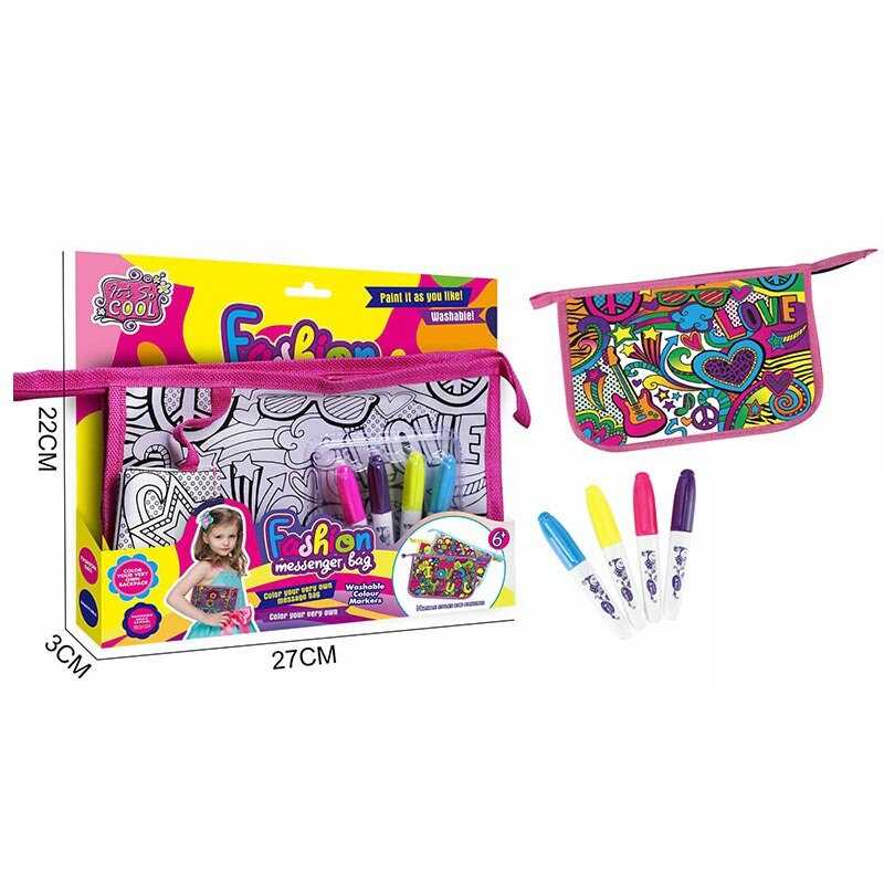 Набір для творчості JX 20112-4 (120/2) 4 маркери для тканини, сумочка, в коробці