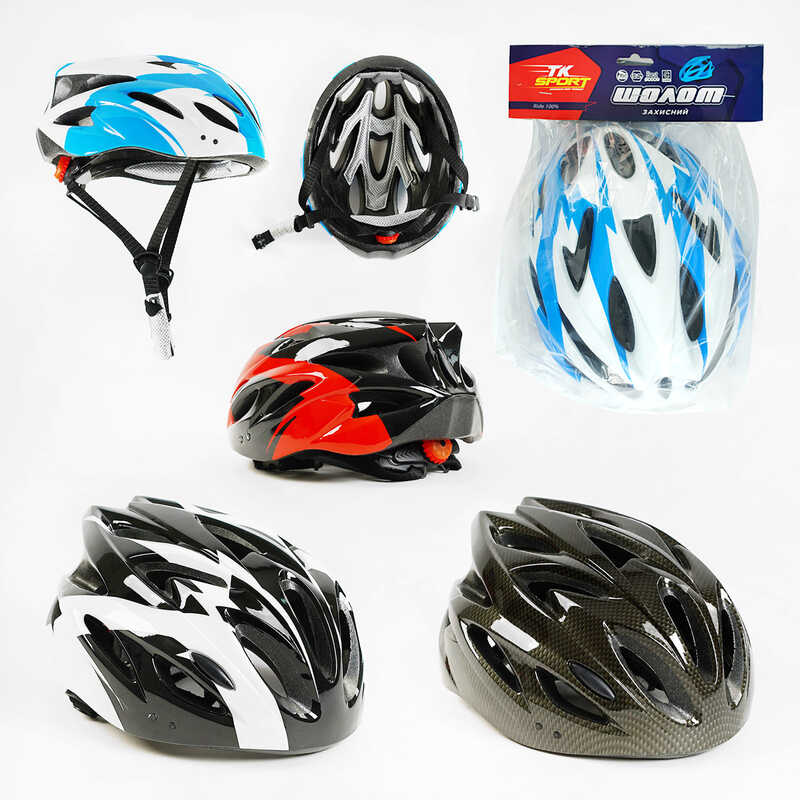 Шолом C 60074 (40) "TK Sport", 4 види, регулюється, миготливе підсвічування ліхтарика, 3 режими, мах окружність 56 см, ВИДАЄТЬСЯ ТІЛЬКИ МІКС ВИДІВ