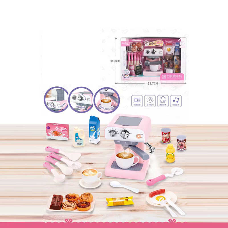 Кавомашина A 8609 (8) наливає водичку, парогенератор, звуки, підсвічування, рухливі елементи, іграшковий посуд, муляжі їжі, в коробці