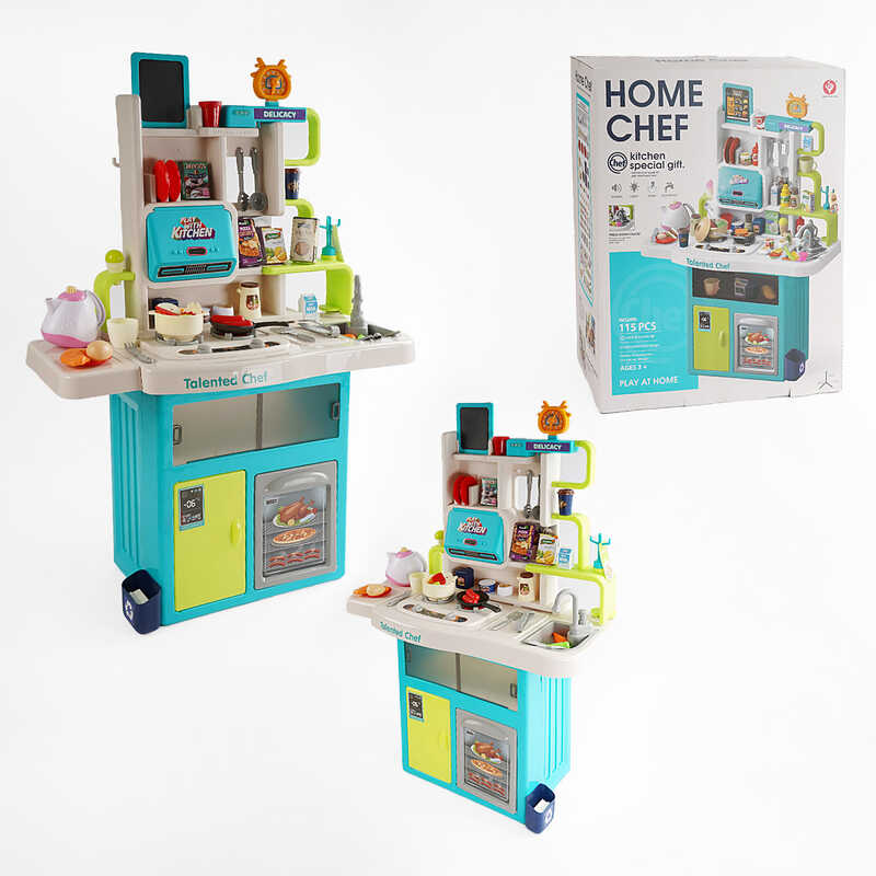 Кухня 922-178 (4) 115 елементів, висота - 102 см, звук, підсвічування, парогенератор, ллється вода з крана, посуд, продукти, наліпки, в коробці