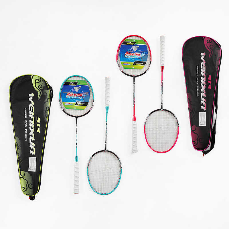 Бадмінтон C 70211 (30) "TK Sport", 2 кольори, 2 ракетки, металевий каркас, в чохлі