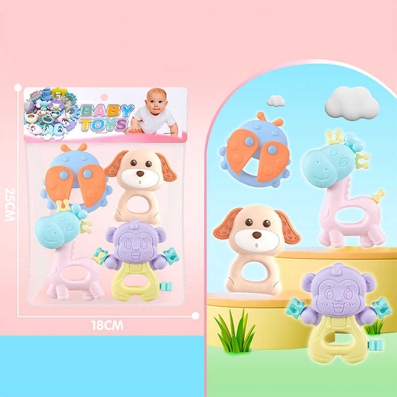 Набір брязкалець 030 (180/2) 4 штуки, прорізувач, в пакеті