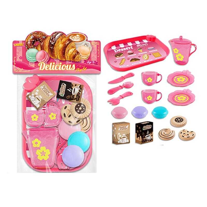 Набір продуктів 99009 (120/2) таця, 2 чашки, 2 блюдця, чайничок, ніж, ложка, вилка, печиво, коробочки з кавою і цукром, в пакеті