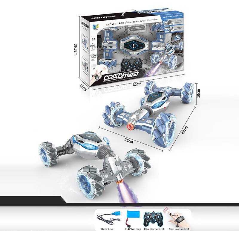 Машина на радіокеруванні DH 666-63 (10) 2 кольори, акумулятор 7.4 V, USB кабель, батарея, пульт 2.4 Ghz, браслет, парогенерація, музика, звук, підсвітка, трансформація корпусу, в коробці