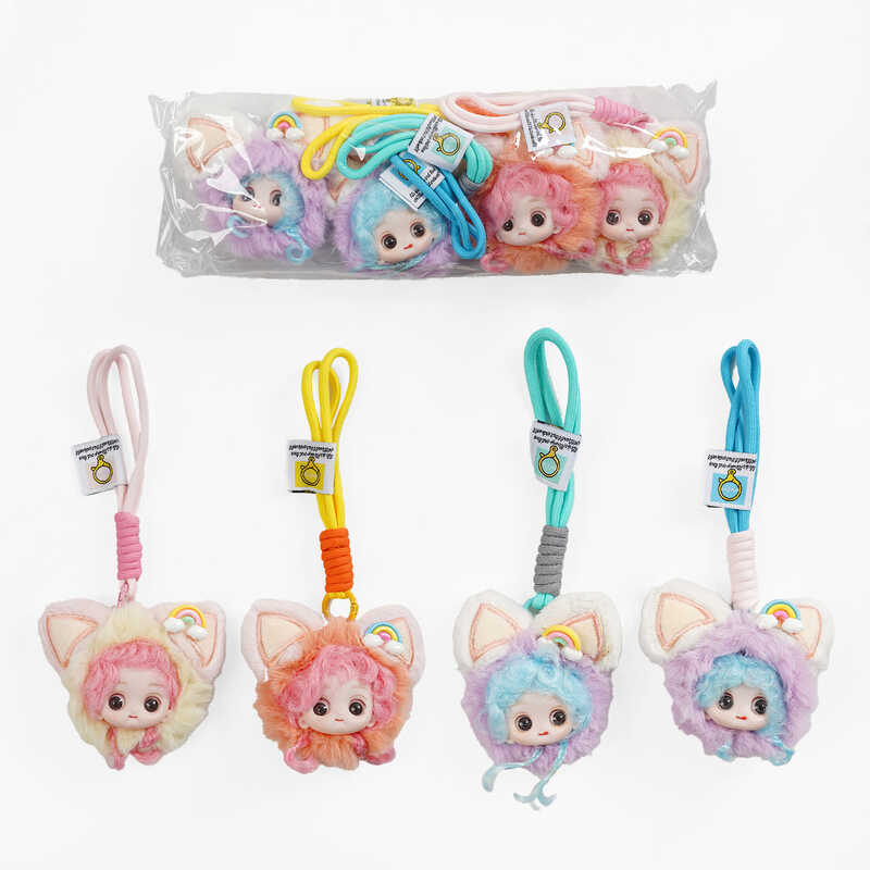 Брелок C 70739 (300) ЦІНА ЗА 4 ШТУКИ В УПАКОВЦІ, “Лялька”, карабін, шнурок, в пакеті