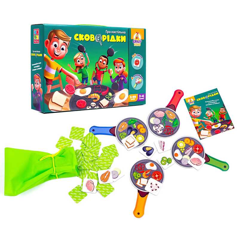 гр Гра на швидкість "Cковорідки" - VT2309-01 /укр/  (7) "Vladi Toys", 30 карточок, мішочок