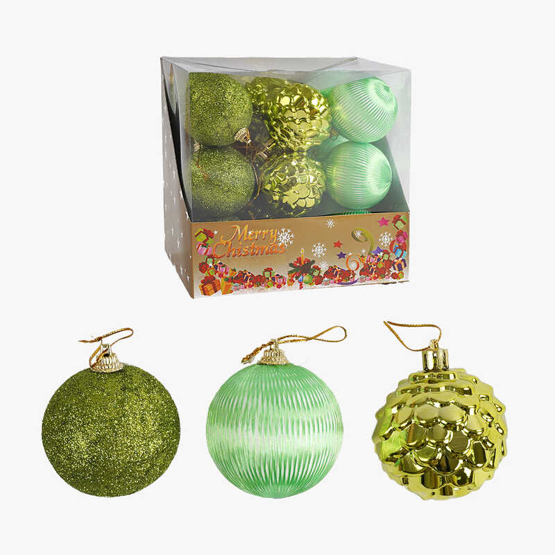 Новорічні прикраси C 67461 (36) кульки, 18 штук, діаметр 5,5см, в коробці