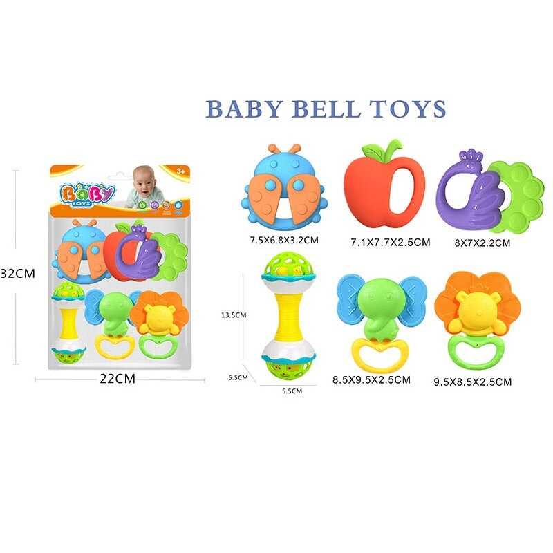 Набір брязкалець 508-156 (144/2) 6 штук, прорізувач, в пакеті