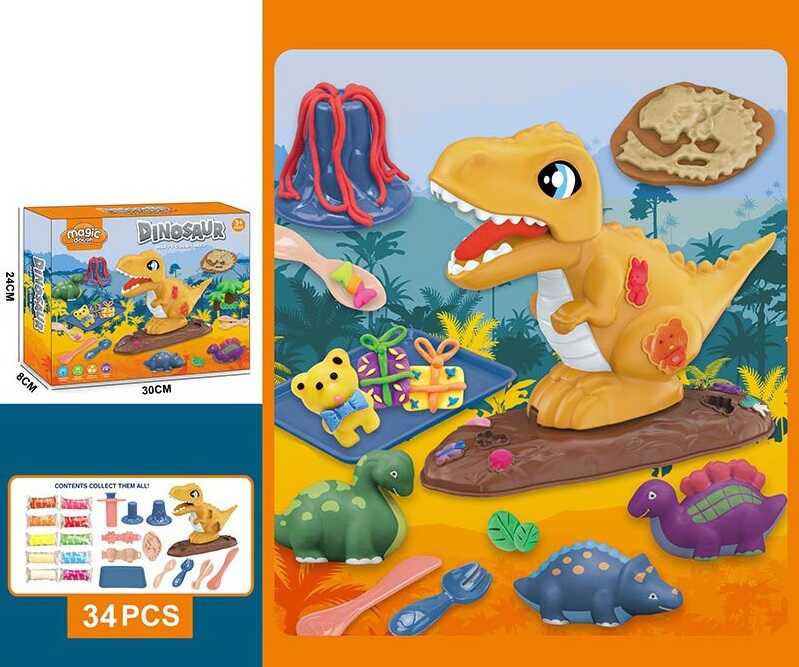 Тісто для ліплення 8653 (48/2) екструдер, 10 кольорів тіста, форми, інструменти, в коробці